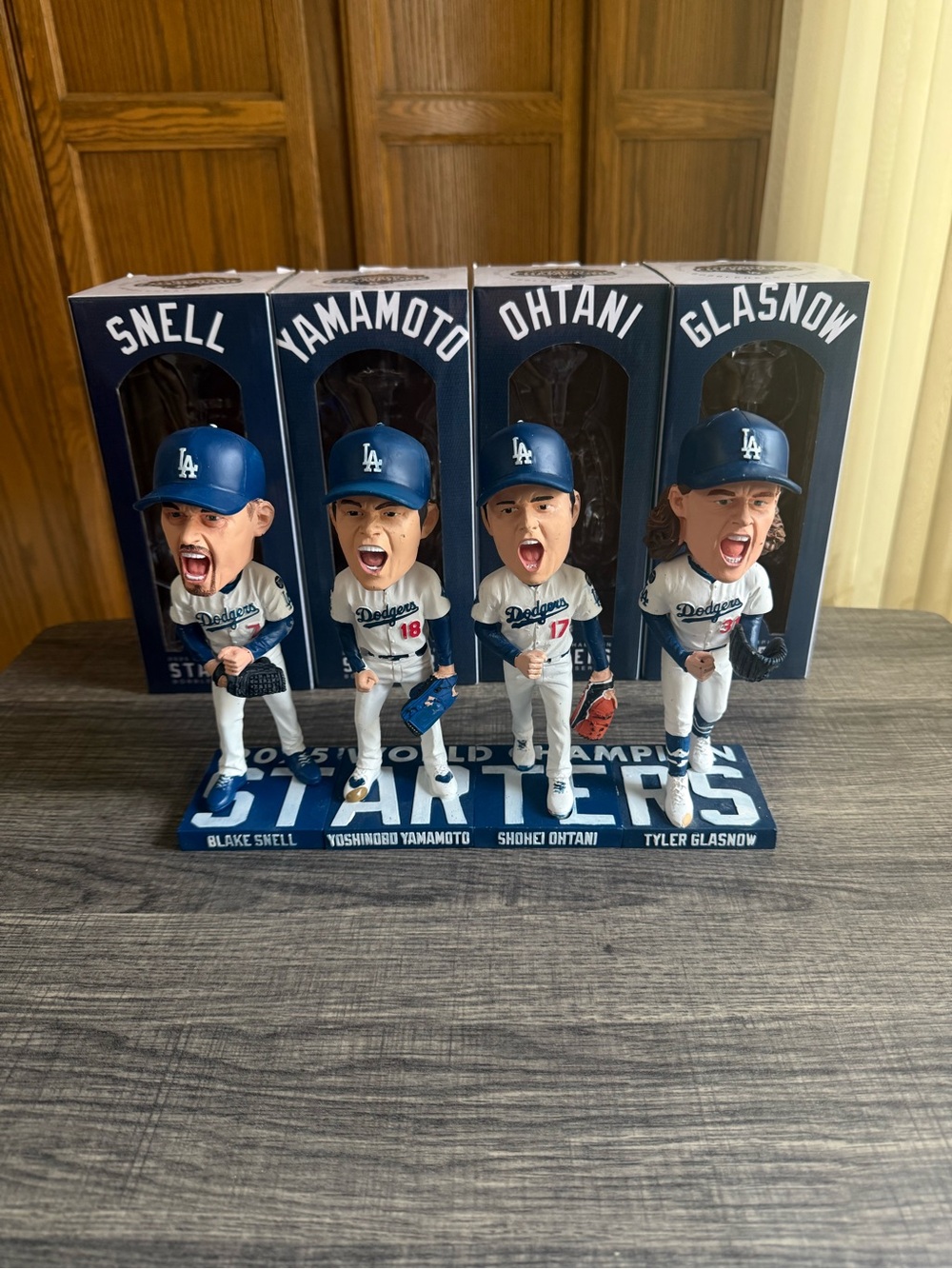 Dodgers World Series 2025 Starters bobblehead set SGA 2026